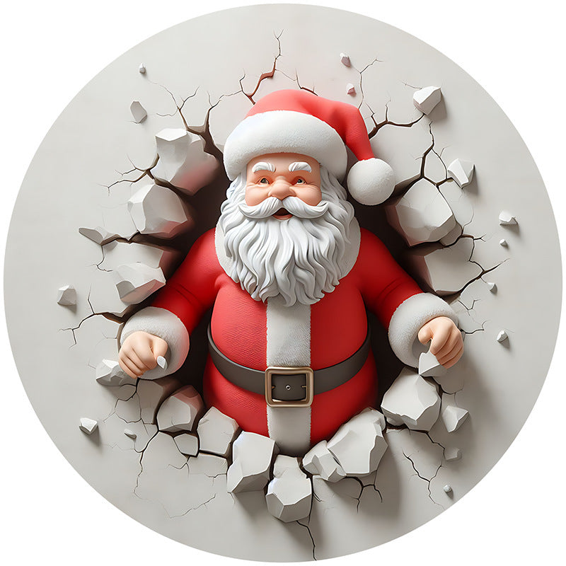Navidad - Adornos redondos de acrílico de Papá Noel - Zhibo