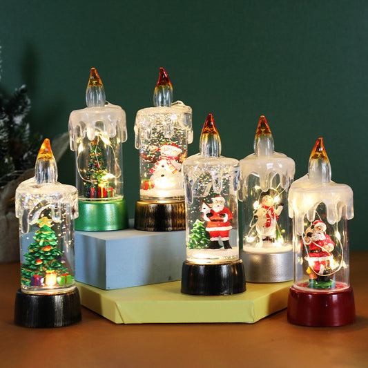 Navidad - Adornos navideños con velas para escritorio - Zhibo