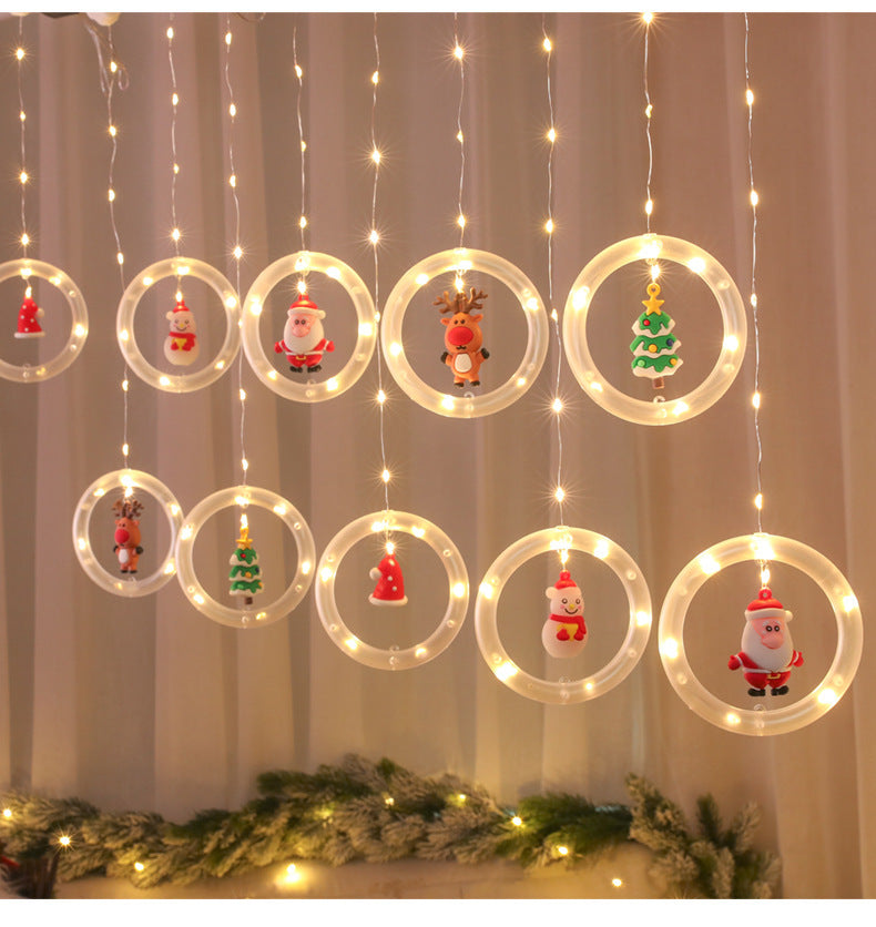 LED Christmas Curtain Lights, Indoor Scene Decoration, Creative Curtain Lights, Christmas Atmosphere Flashing Lights - Zhibo