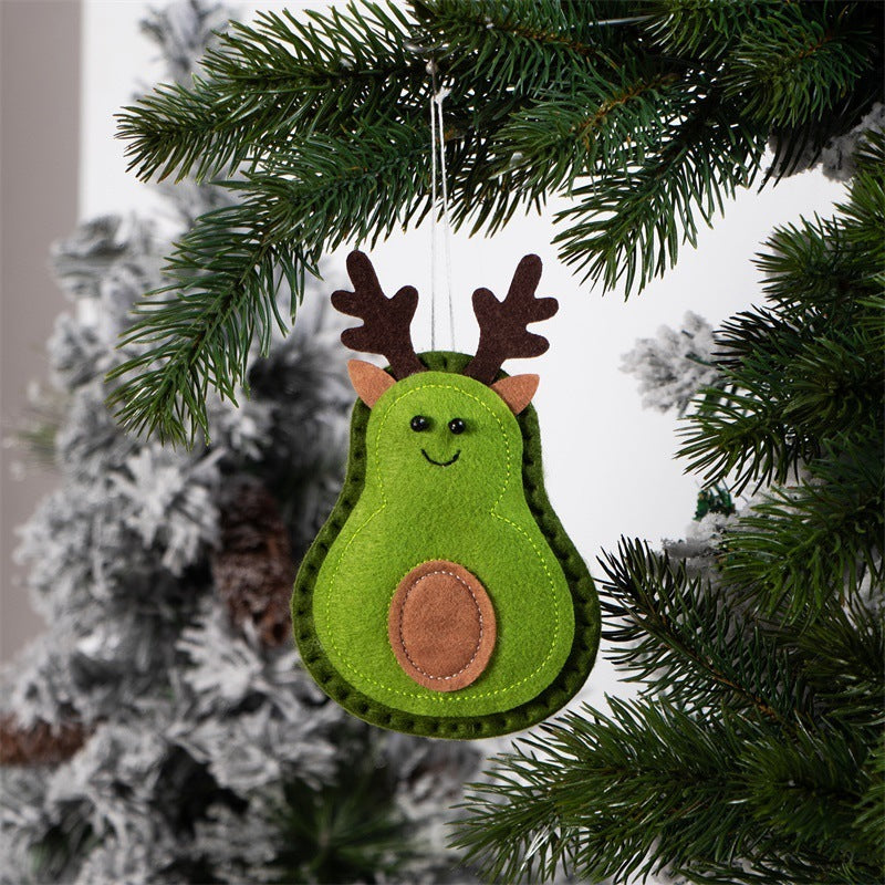 Navidad - Colgante de fieltro con forma de aguacate - Zhibo