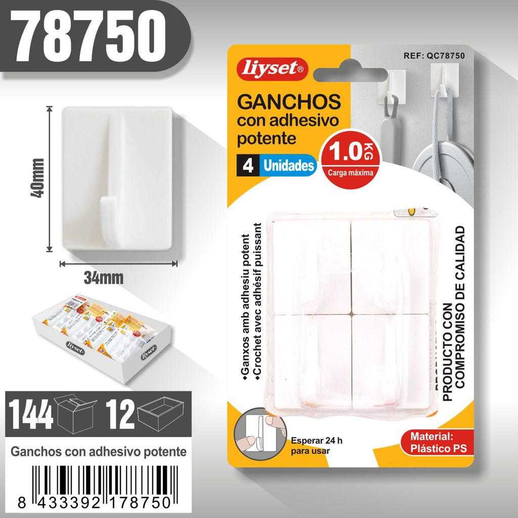 Liyset - Ganchos con Adhesivo Potente