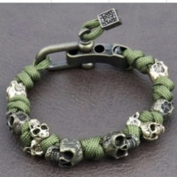 Brazalete de cuerda con adorno de calavera - Zhibo