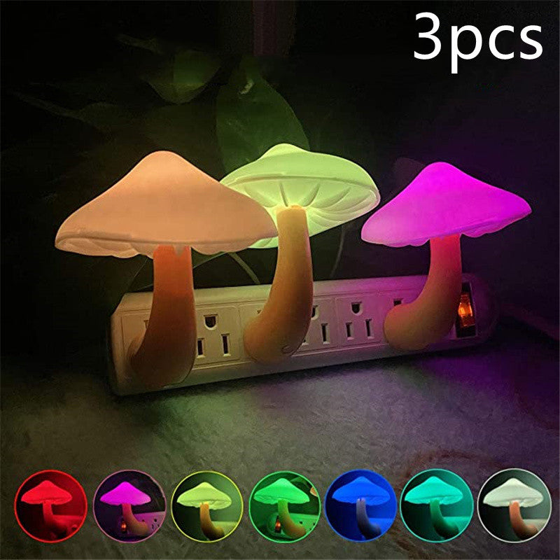 Lámpara de pared con luz nocturna LED tipo hongo