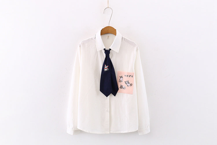 Ropa - Camisa blanca con corbata - Zhibo