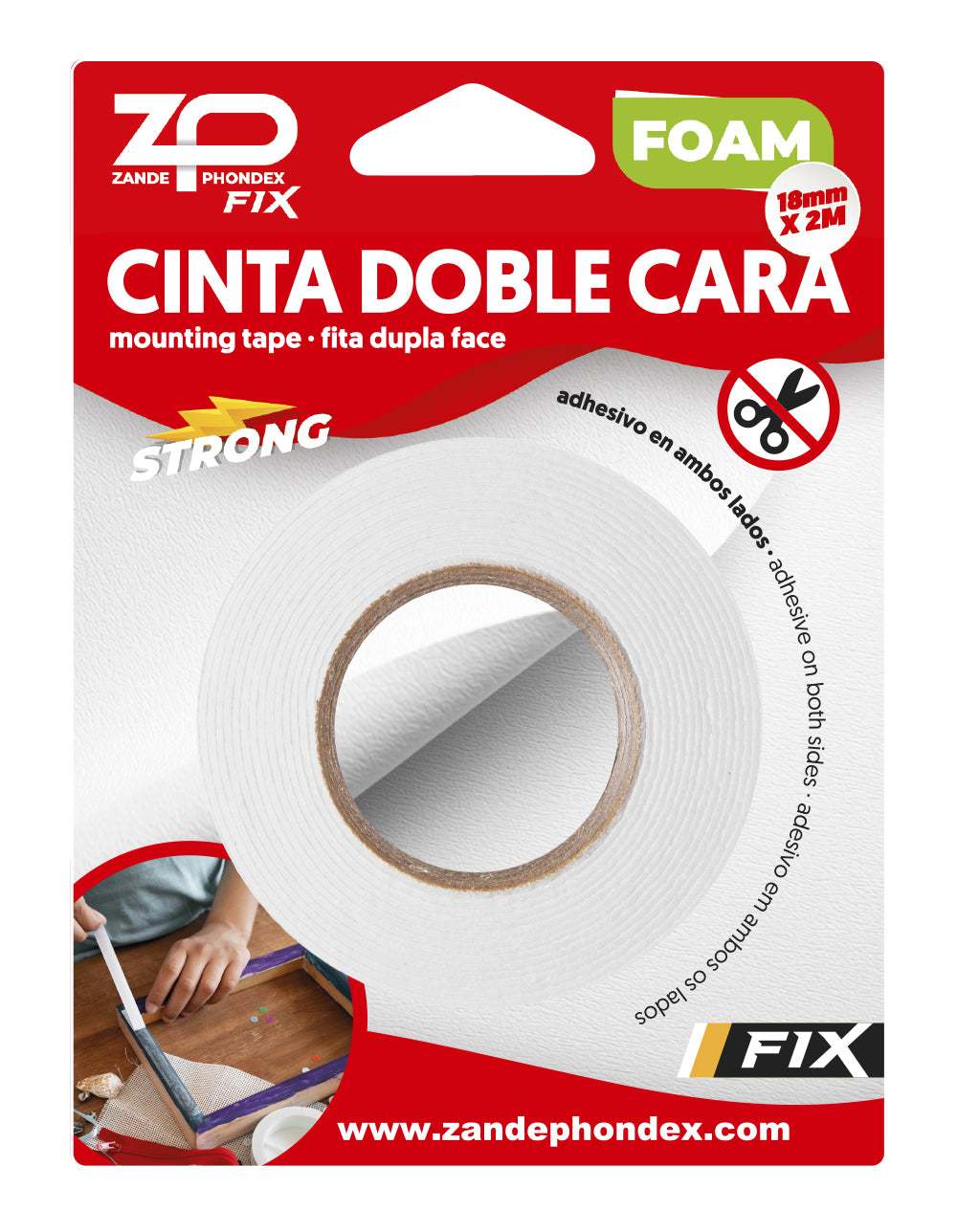 Zp -  CINTA DOBLE CARA 2M*18mm