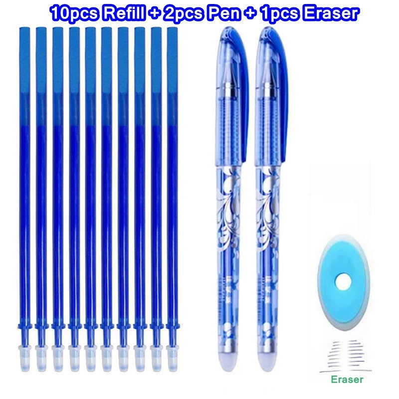 Escuela - Juego de bolígrafos borrables de tinta azul - Zhibo