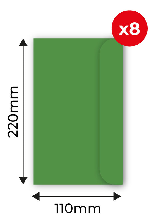 Zp - 8 SOBRES 110X220 COLORES