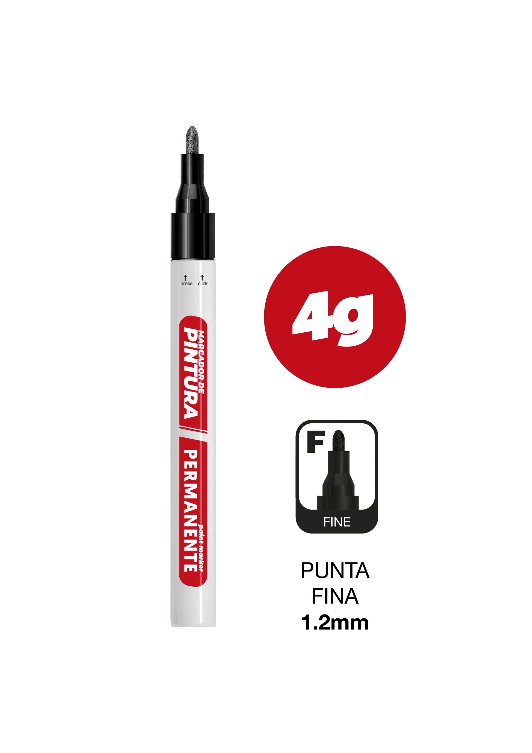 Zp - PERMANENTE PINTURA NEGRO 4gr PUNTA 1.2mm