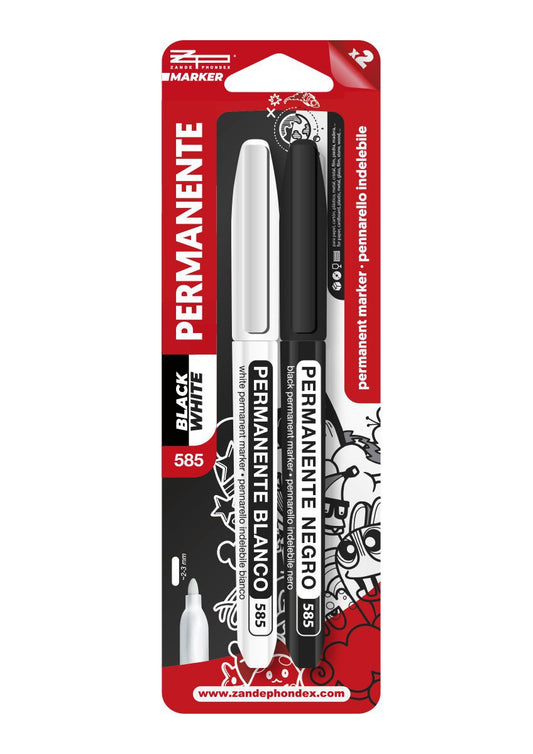 Zp - 2 PERMAMENTES BLANCO+NEGRO 585