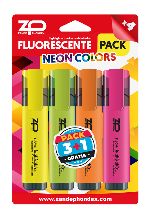 Zp - 4 FLUORESCENTES COLORES