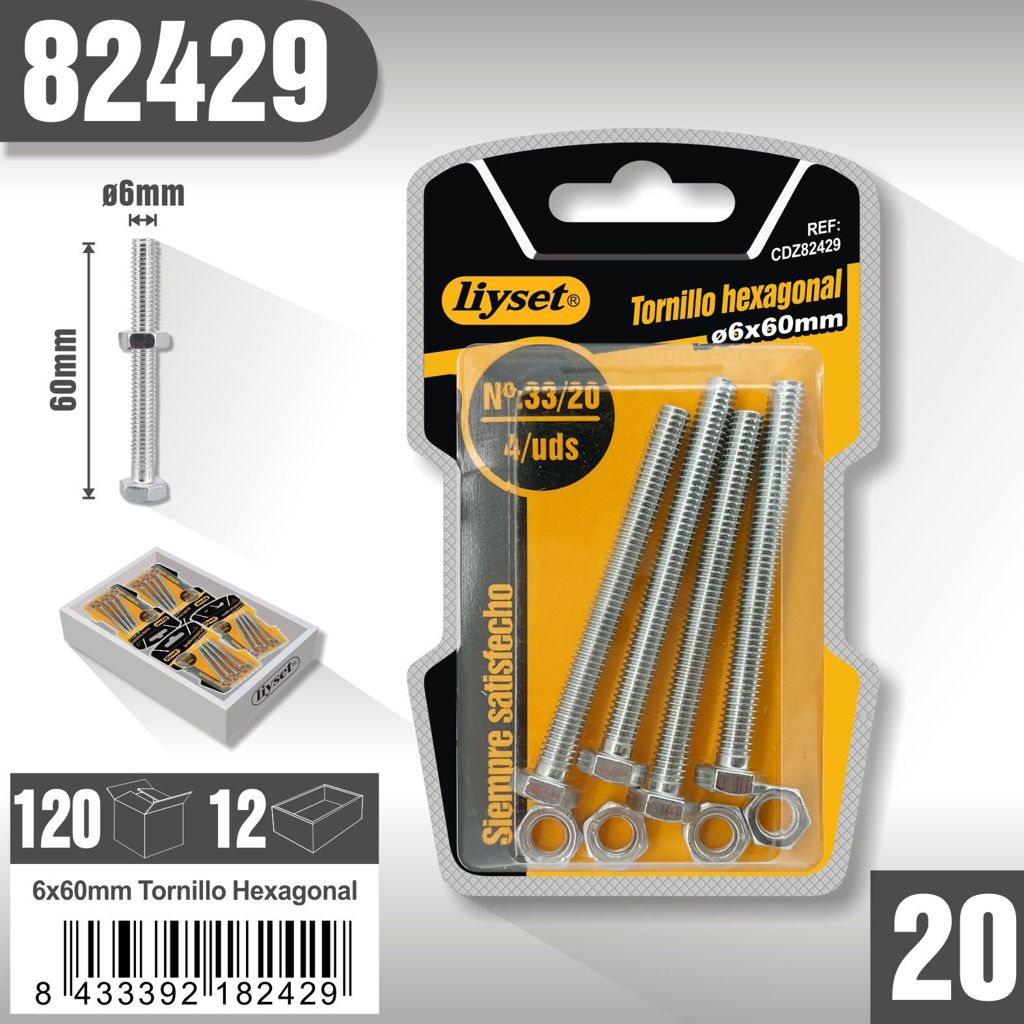 Liyset - Tornillo Hexagonal 6 x 60mm