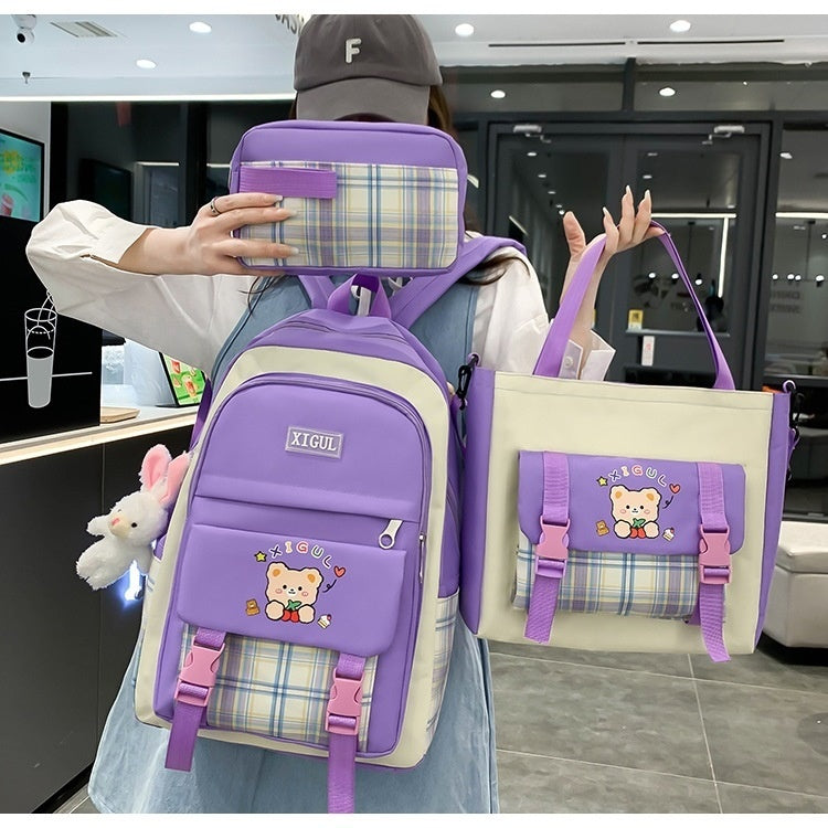 Mochila de secundaria o escuela primaria, conjunto de tres piezas - Zhibo