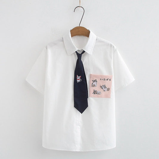 Ropa - Camisa blanca con corbata - Zhibo