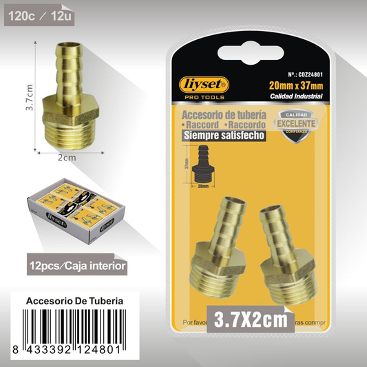Liyset - Adaptador Rosca Macho 20x 37mm