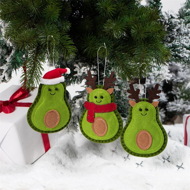 Navidad - Colgante de fieltro con forma de aguacate - Zhibo