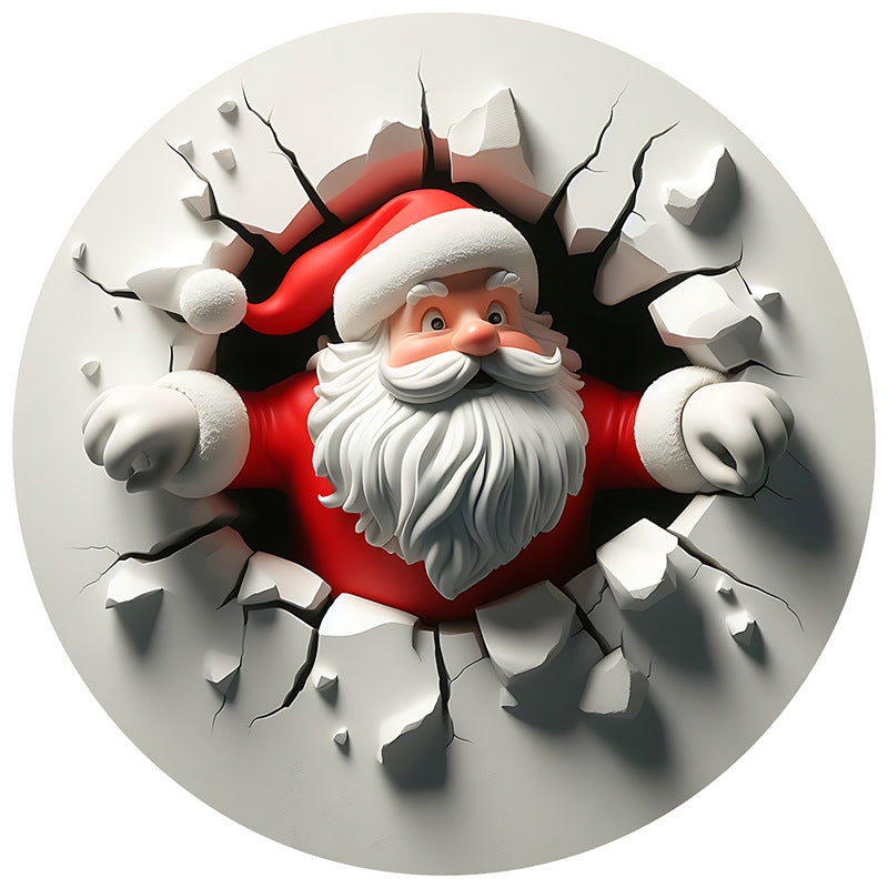 Navidad - Adornos redondos de acrílico de Papá Noel - Zhibo