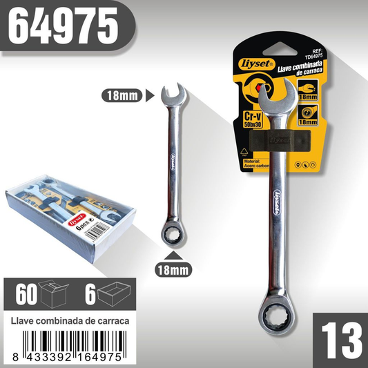 Liyset - Llave Fija Combinada 18mm