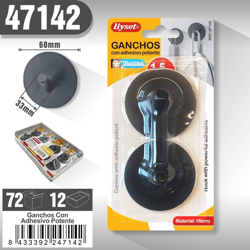 Liyset - Ganchos con adhesivo potente