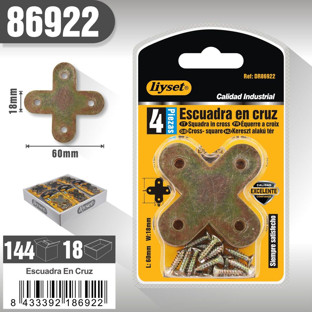 Liyset - Escuadra en cruz para Refuerzo