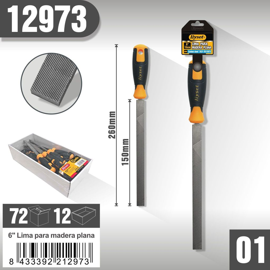 Liyset - Lima Plana para Madera 150mm