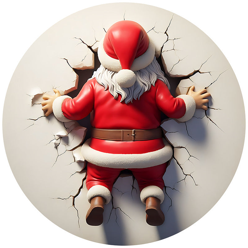 Navidad - Adornos redondos de acrílico de Papá Noel - Zhibo