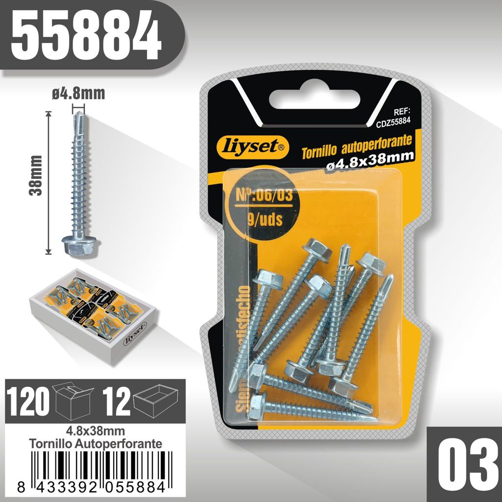 Liyset - Tornillo Autoperforante 4.3 x 38mm