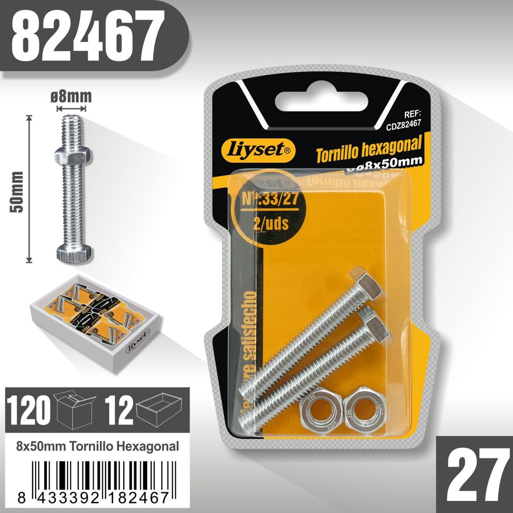 Liyset - Tornillo Hexagonal 8 x 50mm