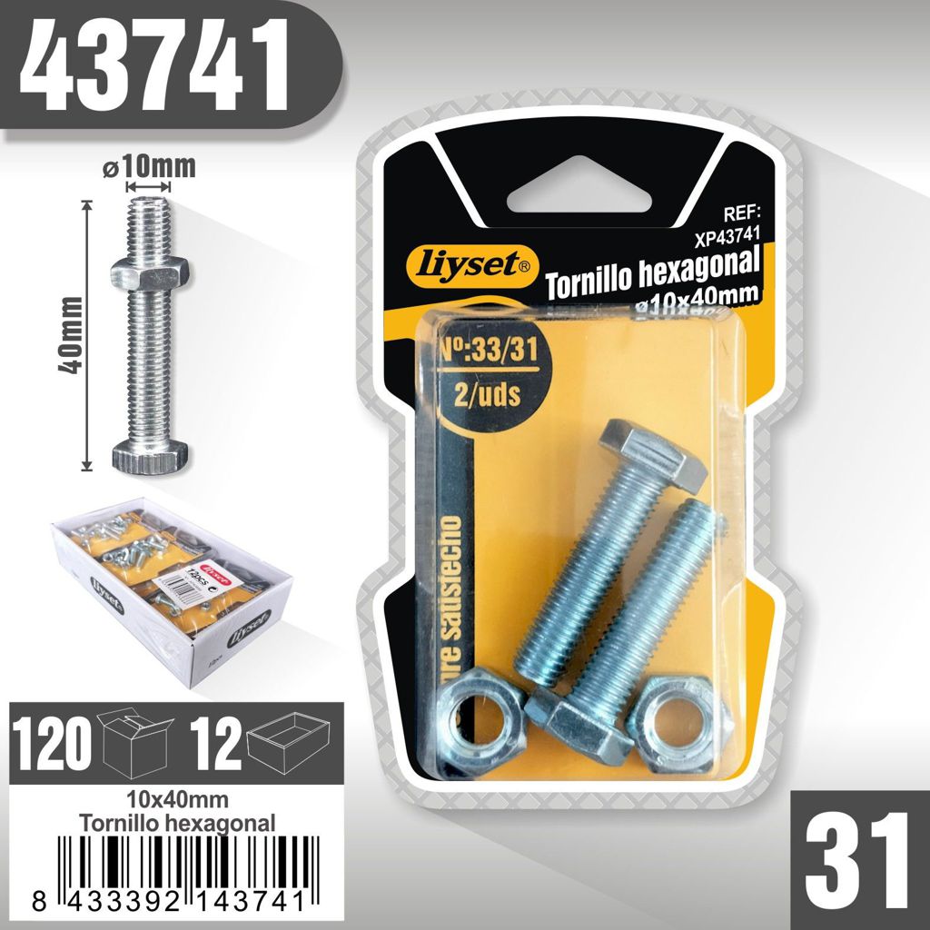 Liyset - Tornillo Hexagonal 10 x 40mm