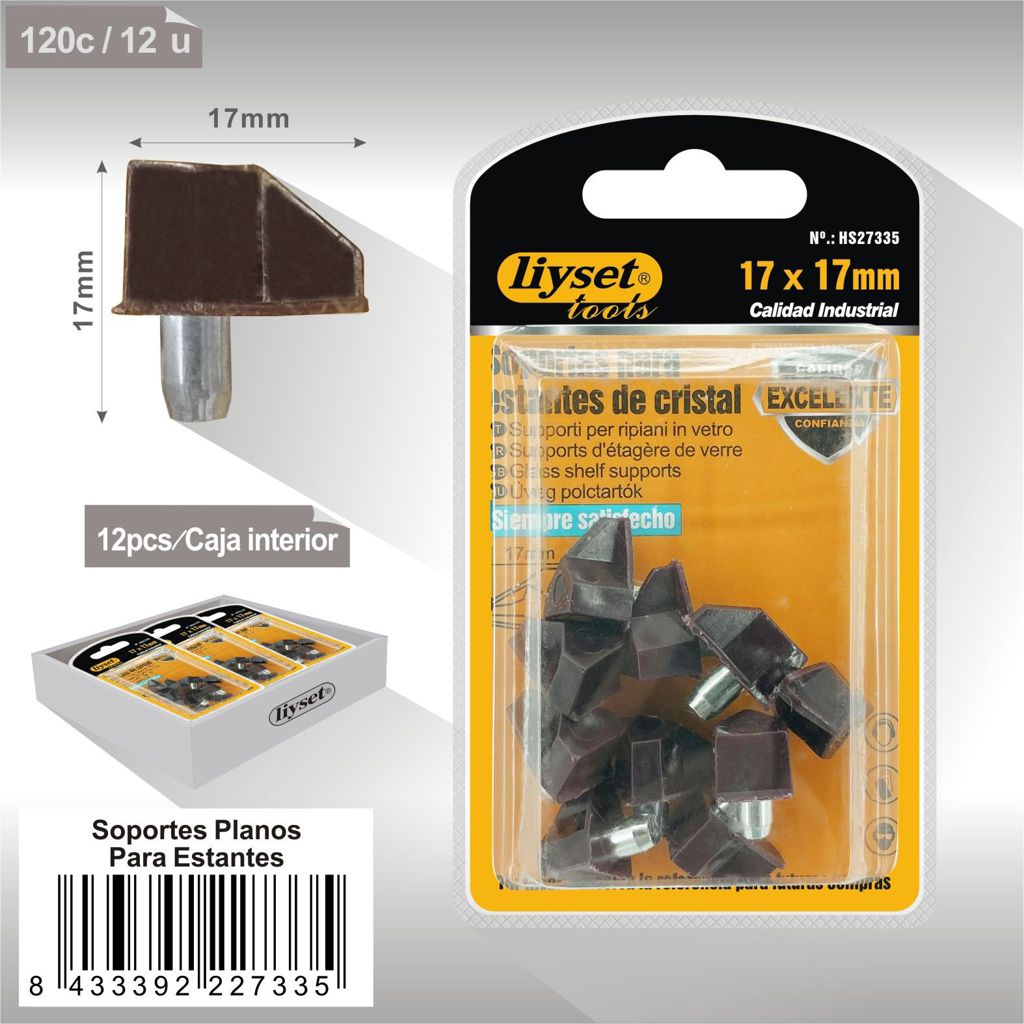 Liyset - Soportes para Estantes de Cristal