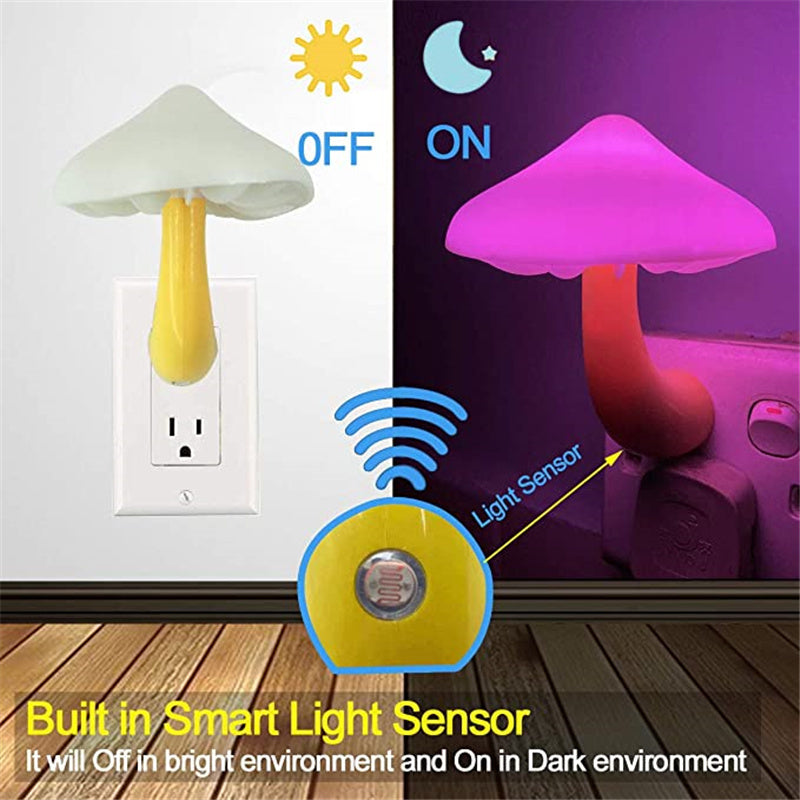 Lámpara de pared con luz nocturna LED tipo hongo