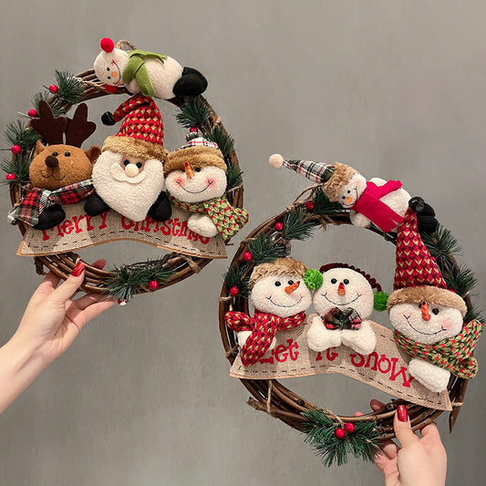 Navidad - Colgante con adornos de anillo de vid navideña - Zhibo