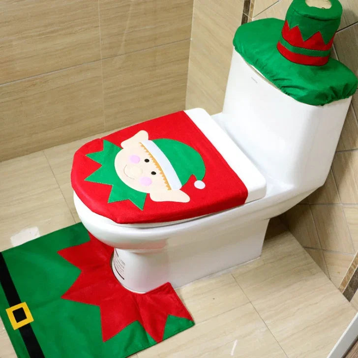 Navidad - 3 piezas de alfombra de baño - Zhibo
