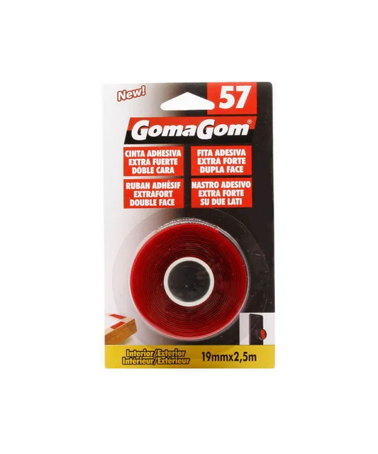 GomaGom - CINTA ADHESIVA EXTRA FUERTE DE DOBLE CARA