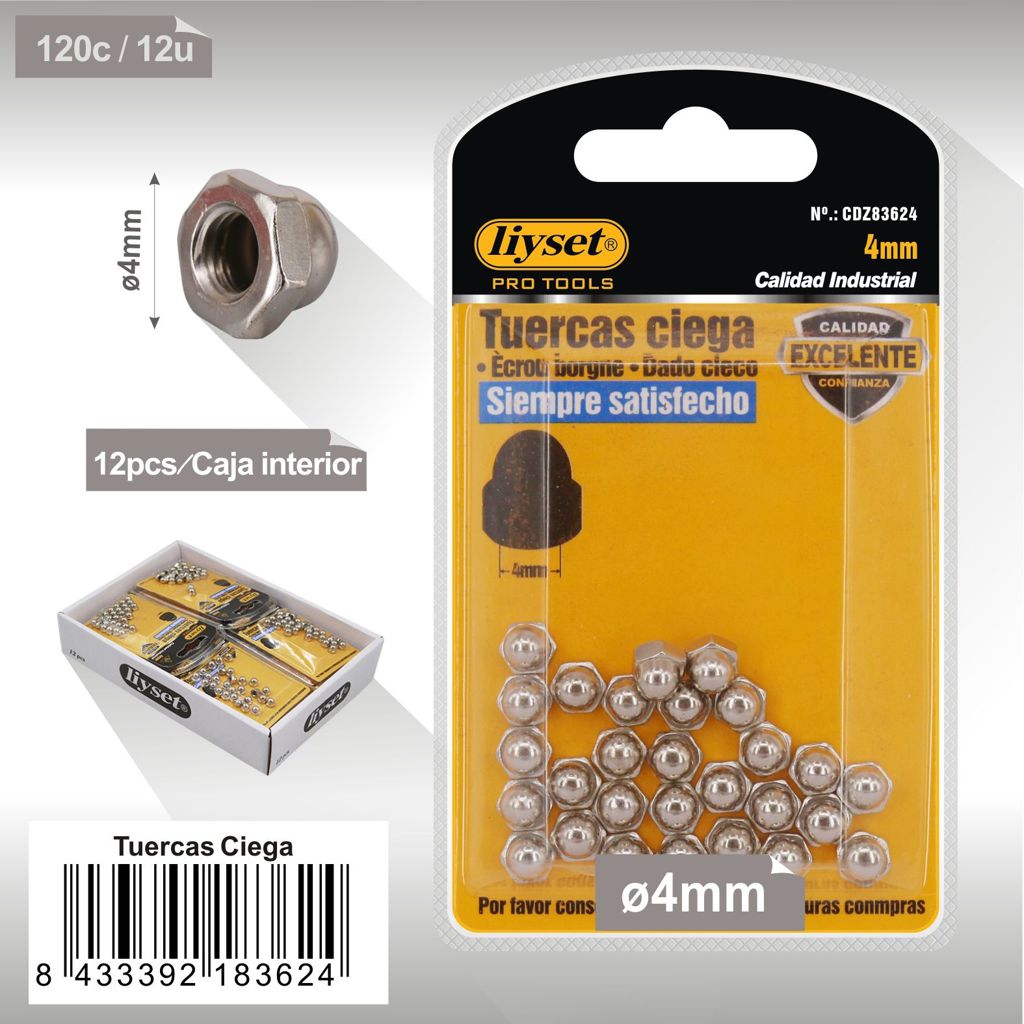 Liyset - Tuercas Ciegas 4mm