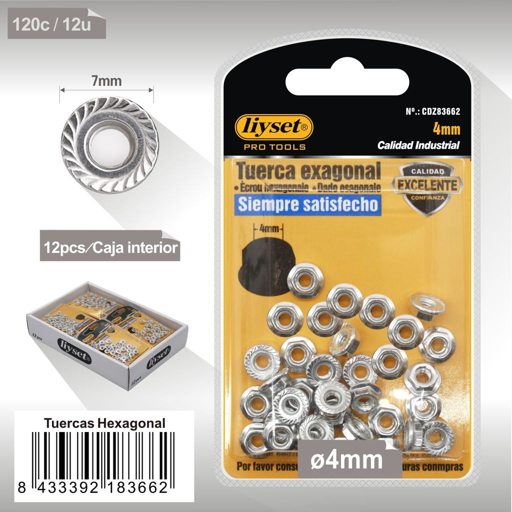 Liyset - Tuercas Hexagonales 4mm