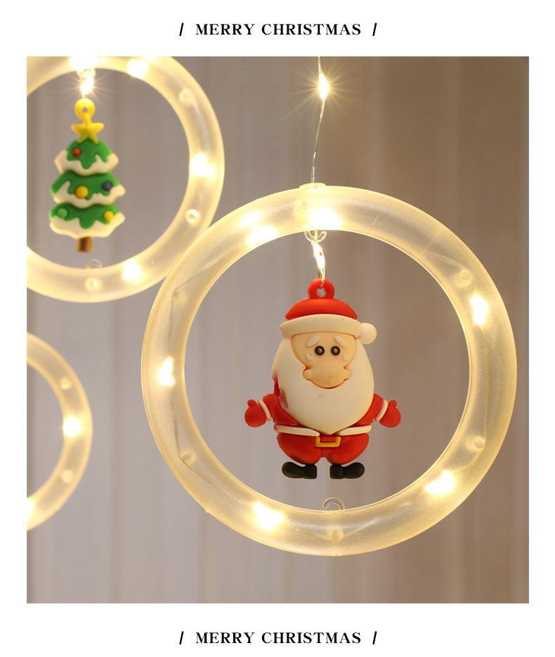 LED Christmas Curtain Lights, Indoor Scene Decoration, Creative Curtain Lights, Christmas Atmosphere Flashing Lights - Zhibo