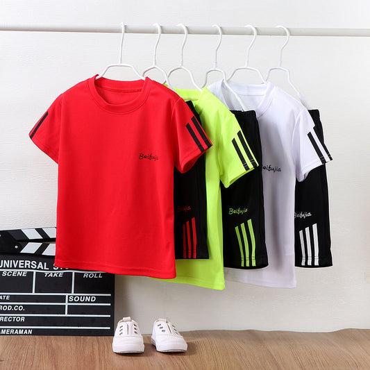 Traje deportivo informal de dos piezas de manga corta para escuela primaria - Zhibo