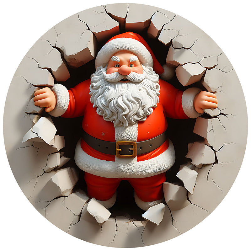 Navidad - Adornos redondos de acrílico de Papá Noel - Zhibo
