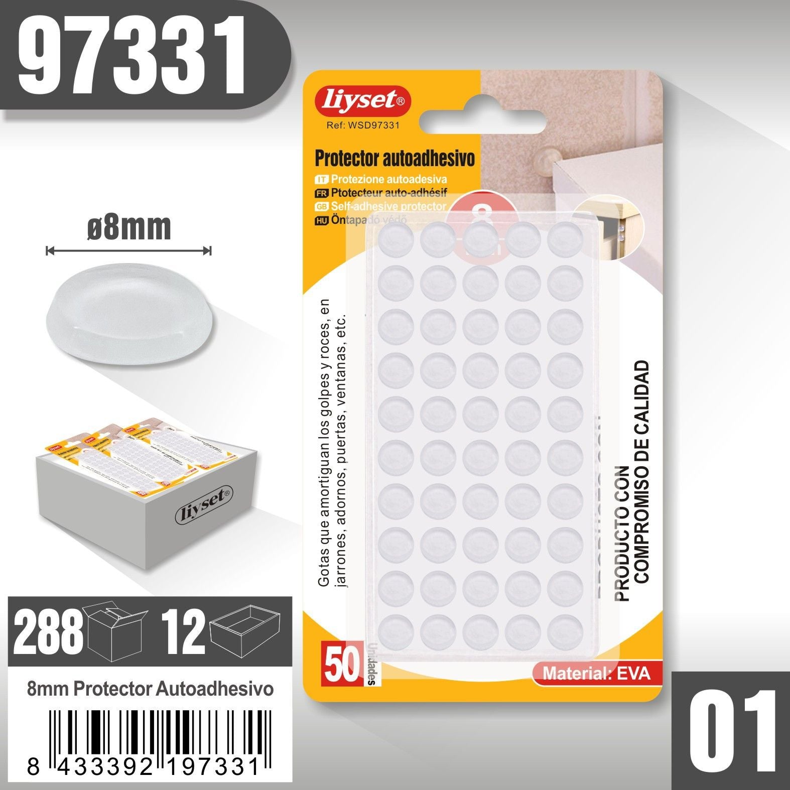 Liyset - Protector Autoadhesivo Redondo