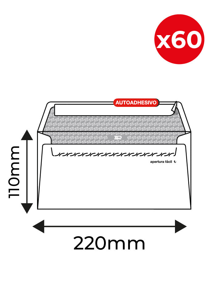Zp - 60 SOBRES AMERICANO 110X220