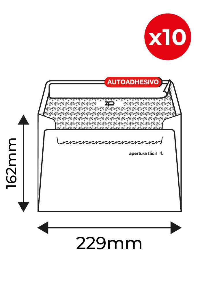 Zp  - 6 SOBRES 184X261 BOLSA