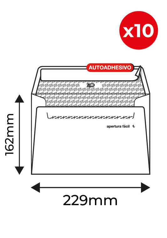 Zp  - 6 SOBRES 184X261 BOLSA