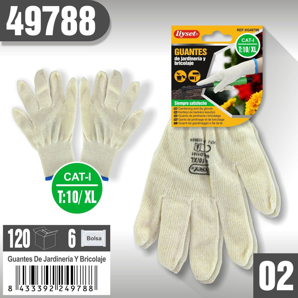 Liyset - Guantes de Jardinería y Bricolaje XL