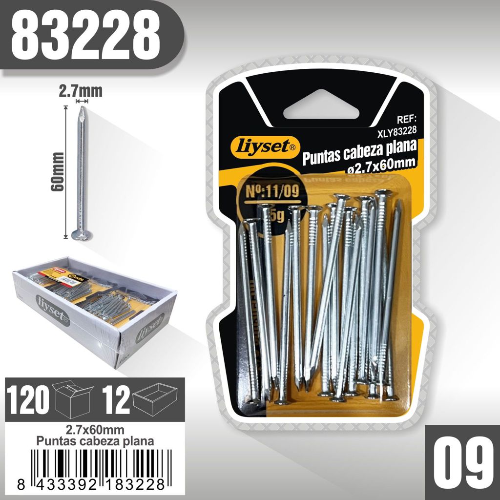 Liyset - Puntas Cabeza Plana 2.7 x 60mm