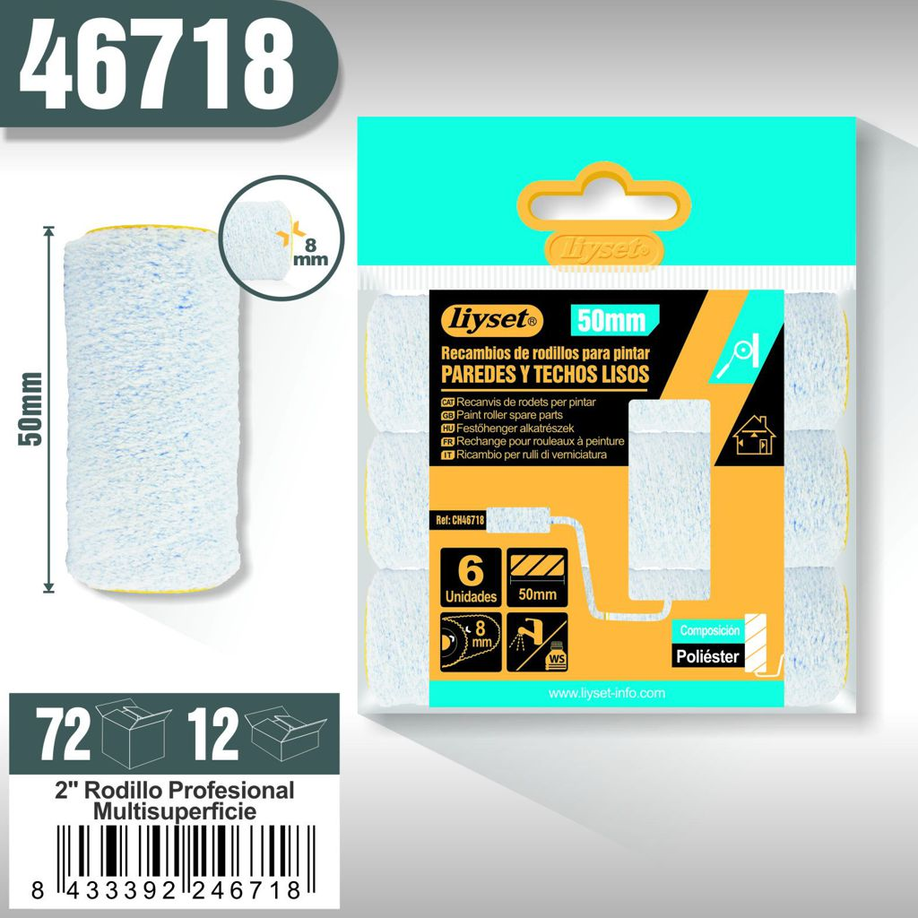 Liyset - Recambio de Rodillos para Pintar Paredes y techis Lisos