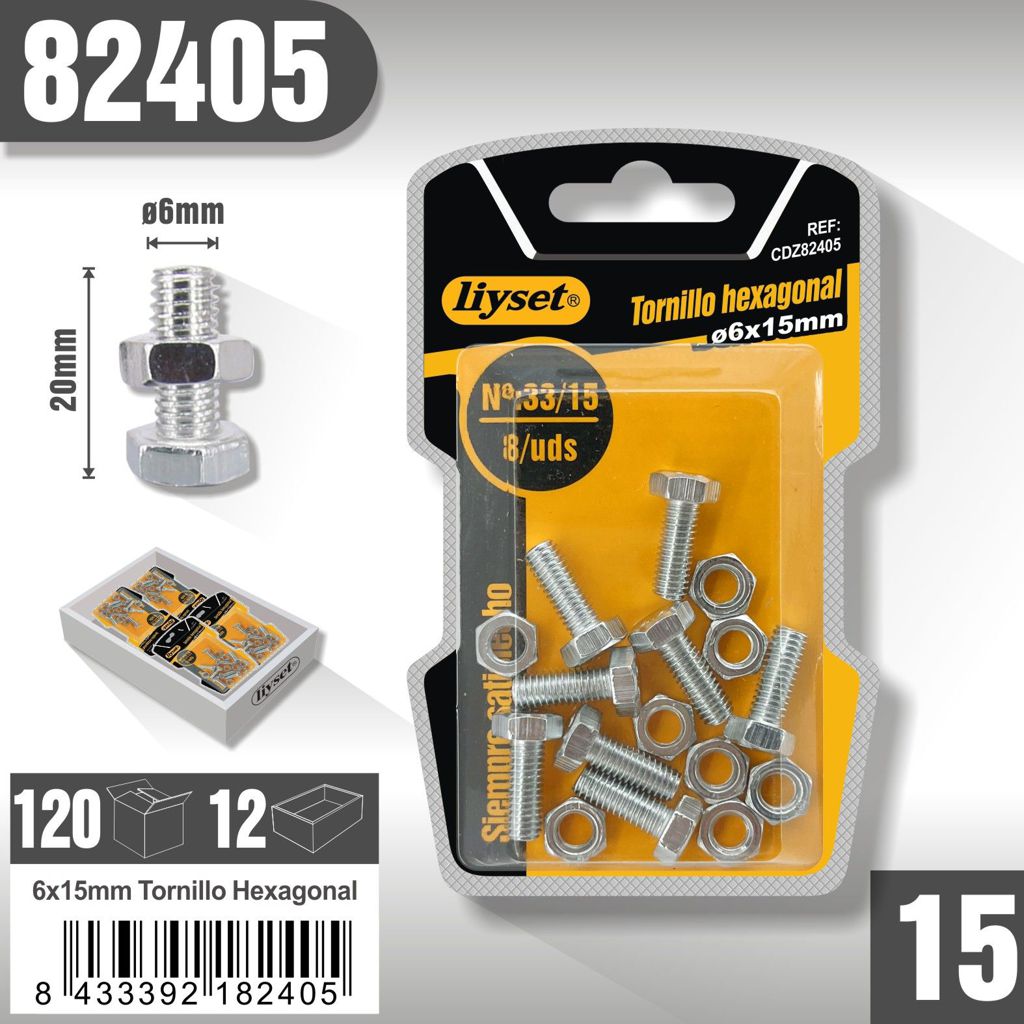 Liyset - Tornillo Hexagonal 6x 15mm