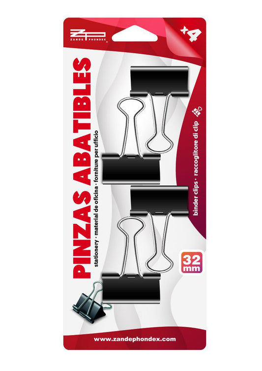 Zp -  B/ 4 PINZAS ABATIBLES 32mm