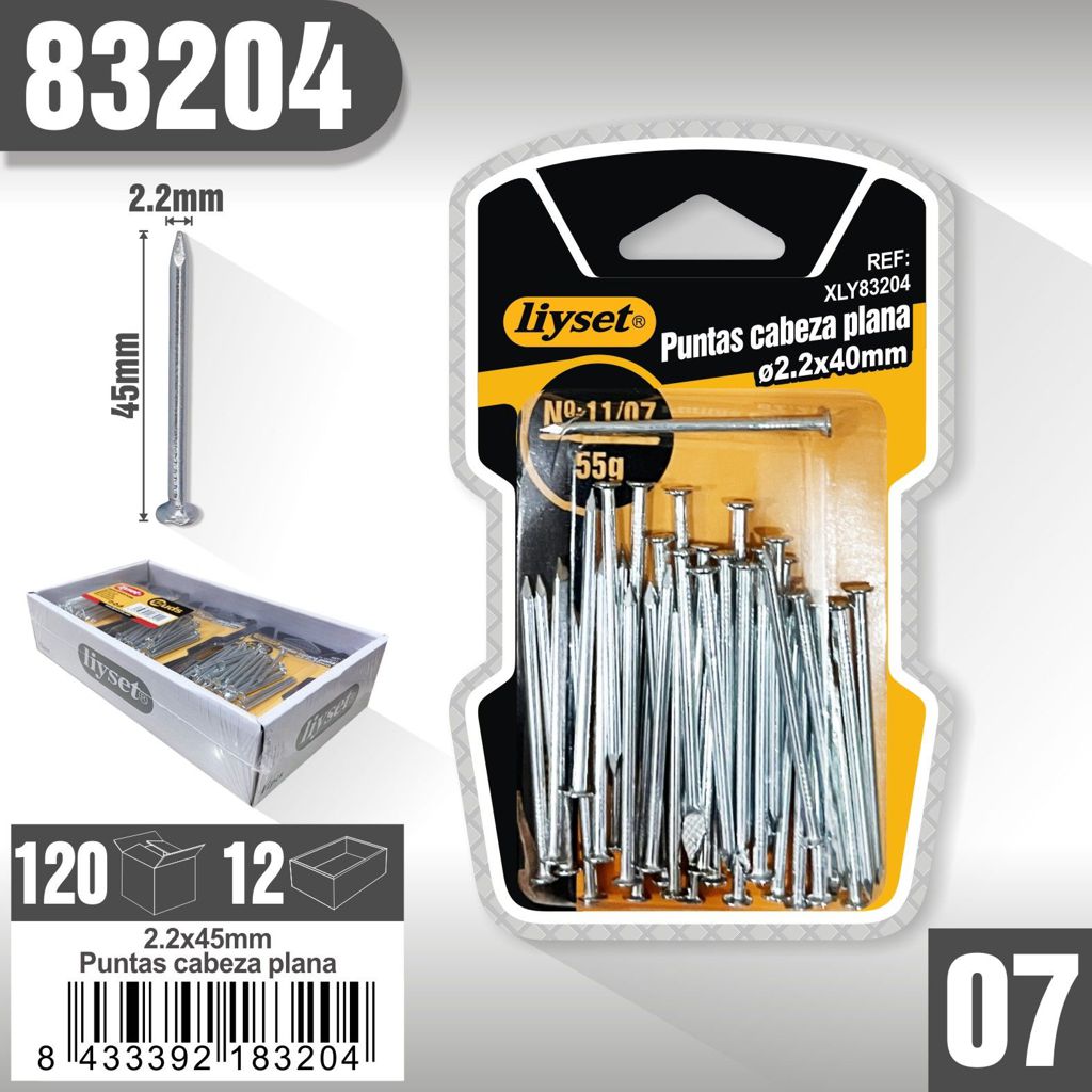 Liyset - Puntas Cabeza Plana 2.2 x 45mm