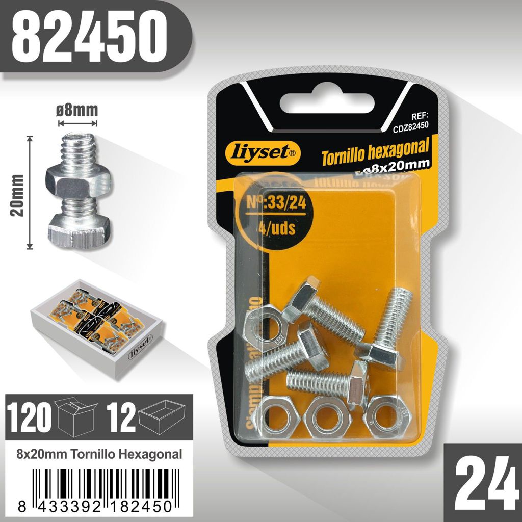 Liyset - Tornillo Hexagonal 8 x 20mm