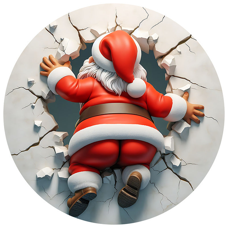 Navidad - Adornos redondos de acrílico de Papá Noel - Zhibo